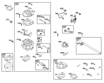 Carburetor And Fuel Supply Group Diagram and Parts List for 305447-0588-G1 200000 - 399999 Briggs and Stratton Engine